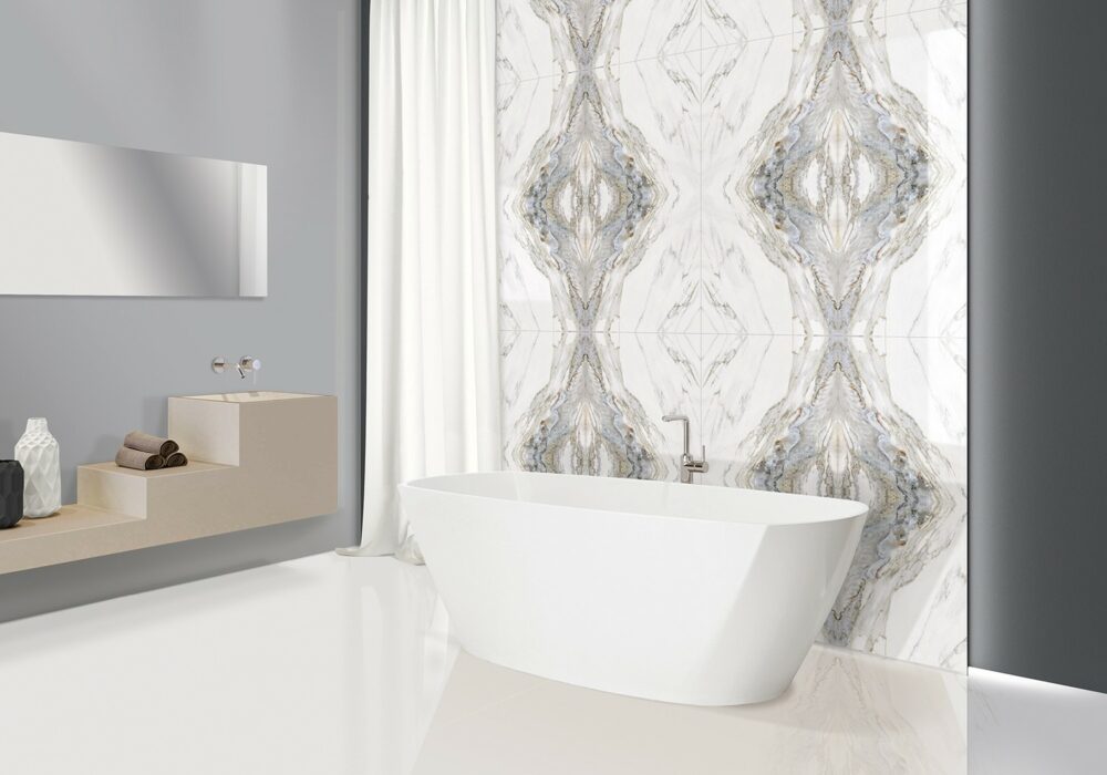 carrelage intérieur blanc effet marbre brillant Kristal 60x120