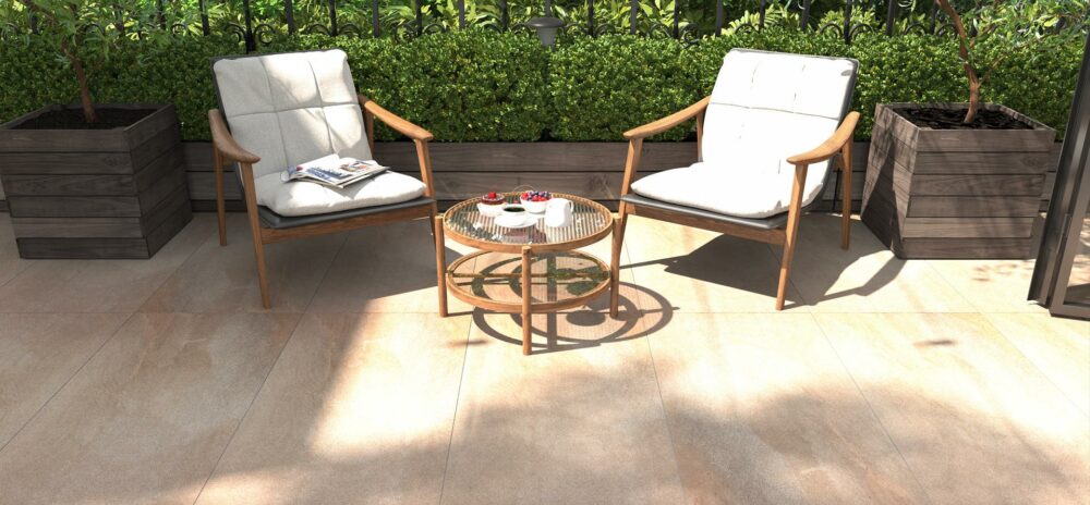 Carrelage extérieur Lime Stone 60x120 effet pierre R11, blanc cassé
