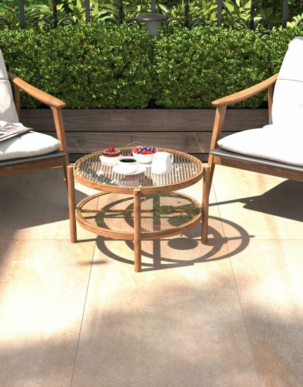 Carrelage extérieur Lime Stone 60x120 effet pierre R11, blanc cassé