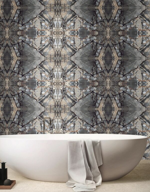 Carrelage bookmatch noir doré Focus 60x120 cm brillant pour intérieur