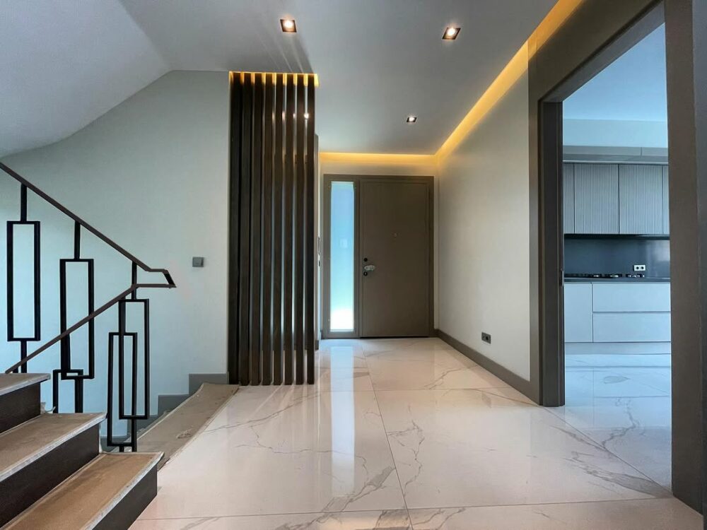 Carrelage Palatino 60x120 brillant effet marbre blanc intérieur