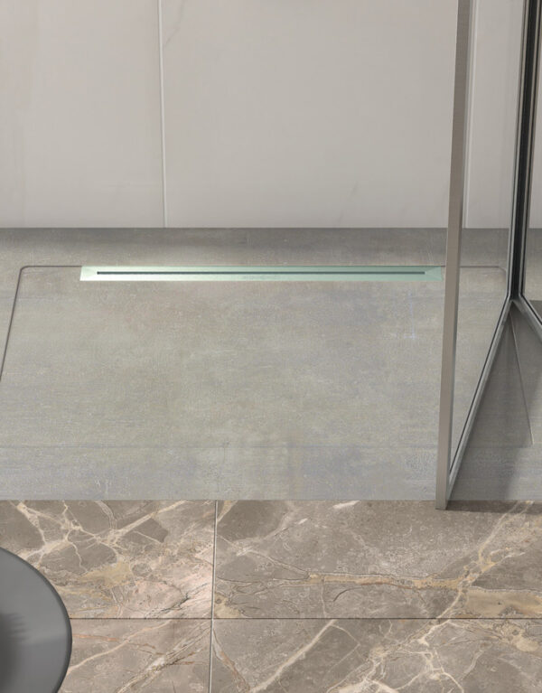 Receveur de douche Aquanit Beton vertical effet béton – blanc, crème, ou gris
