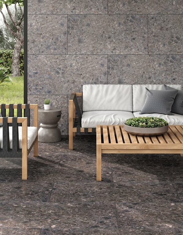 Carrelage Volcano 60x120 relief mat – gris et noir – intérieur extérieur